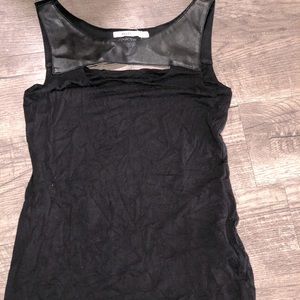 Bailey 44 Black leather and cotton tank